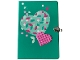 Gear No: 52795  Name: Dots Secret Diary with Clasp and Attached Dark Pink Plate, Round 6 x 6 Heart