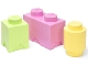 Lot ID: 343658714  Gear No: 5711938247577  Name: Storage Brick Multi-Pack - Bright Light Yellow / Yellowish Green / Bright Pink  (3 Pieces - 4014)