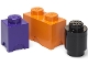 Lot ID: 342827871  Gear No: 5711938248444  Name: Storage Brick Multi-Pack - Dark Purple / Orange / Black (3 Pieces - 4014)