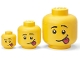 Lot ID: 337118542  Gear No: 5711938249861  Name: Minifigure Head Storage Container Mini, Small, and Large - Male Silly Sticking Tongue Out Set (4334)