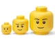 Lot ID: 360244495  Gear No: 5711938249878  Name: Minifigure Head Storage Container Mini, Small, and Large - Boy Set (4334)