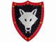 Gear No: 850088  Name: Shield, Wolfpack Pattern on Red Border