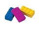 Gear No: 851023  Name: Eraser, LEGO Brick Eraser Set of 3 (Blue, Purple & Yellow)