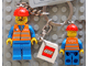 Gear No: 851037  Name: Train Worker/Construction Worker (World City) Key Chain with 2 x 2 Square Lego Logo Tile