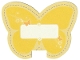 Gear No: 851362namecard5  Name: Party Name Card - Friends White Name Plate on Yellow Butterfly