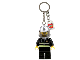 Lot ID: 131200196  Gear No: 851537  Name: Fireman with Silver Fire Helmet and Breathing Apparatus Key Chain with Lego Logo Tile, Modified 3 x 2 Curved with Hole