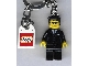 Gear No: 851538  Name: Agent Key Chain, Black Suit, Flat Top with Lego Logo Tile, Modified 3 x 2 Curved with Hole