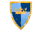 Gear No: 852007  Name: Shield, Gold Crown on Dark Blue, Medium Blue Quarters