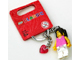 Lot ID: 203944789  Gear No: 852704  Name: Classic Girl with Dark Pink Top Key Chain with Trans-Dark Pink Heart