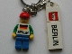 Gear No: 853306  Name: Minifigure Male with German Flag and 'BERLIN' on Front Key Chain with LEGO Logo Tile, Modified 3 x 2 Curved and Tile 2 x 4 with 'BERLIN' Pattern