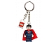 Gear No: 853590  Name: Superman Dark Blue Suit Key Chain (movie version) with Lego Logo Tile, Modified 3 x 2 Curved with Hole