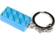 Gear No: 853993  Name: 2 x 4 Brick - Medium Blue with Iridescent Coating Key Chain
