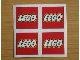 Gear No: Gstk087  Name: Sticker Sheet, LEGO Logo  5 x 5 cm Sheet of 4