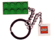 Gear No: KC033  Name: 2 x 4 Brick - Green Key Chain with 2 x 2 Square Lego Logo Tile