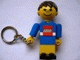 Gear No: KC062  Name: Homemaker Figure / Maxifigure Key Chain, Male with LEGO Logo Pattern (Sticker)