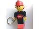 Lot ID: 294200261  Gear No: KC118  Name: Homemaker Figure / Maxifigure Key Chain, Fireman with LEGO Logo Pattern (Sticker) - Cycolac ABS Promotional