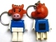 Gear No: KCF66  Name: Cow Key Chain - Straight Metal Chain, black LEGO Logo on Back