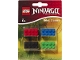 Lot ID: 385755470  Gear No: LG51632  Name: Eraser, Ninjago Brick Eraser Set of 4 (Red, Blue, Black, Green) blister pack