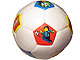 Gear No: bb0080pb01  Name: Ball, Inflatable Soccer Ball, Mini - Red, Yellow, Blue Pentagons Pattern