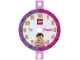 Gear No: bb1360  Name: Clock Face, Time Teacher, Plastic, Girl with LEGO Logo and 'To' and 'Past' Text