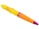 Gear No: clikitspen11  Name: Clikits Daisy Pen, Trans-Yellow and Magenta, 9 Icon Holes, Trans-Orange Rubber Grip