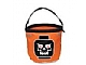 Gear No: hallobag1  Name: Storage Bucket Halloween Soft Bucket - Orange with Evil Skull Pattern