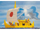 Gear No: pc88lws2  Name: Postcard - Lego World Show, Adventurers - Thor Heyerdahl's rush boat 'RA'