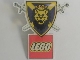 Lot ID: 409468286  Gear No: pin004  Name: Pin, Knights' Kingdom I Lion Shield with Crossed Swords and LEGO Logo