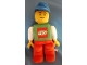 Gear No: plush22  Name: Boy with Green Top with LEGO Logo and White Sleeves, Red Legs, Blue Cap Minifigure Plush