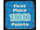 Gear No: racegame1stpl2  Name: Racers Game 1st Place Card with White 'First Place 100 Points' Pattern