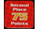 Gear No: racegame2ndpl2  Name: Racers Game 2nd Place Card with White 'Second Place 75 Points' Pattern