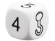 Gear No: 46198  Name: Die, 6 Sides with Black Numbers 1 to 5 and Hook Hand Pattern
