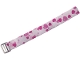 Gear No: bb1397  Name: Watch Part, Cloth Band with Metal Gripper - Bright Pink, Dark Pink, and Magenta Hearts
