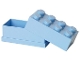 Gear No: 40121736  Name: Lunch Box, Mini (110ml), 2 x 4 Brick Shape, Bright Light Blue
