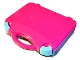 Gear No: 759528c05  Name: Storage Case with Rounded Corners and Magenta Lid, Medium Azure Latches