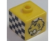 Gear No: bead004pb090  Name: Bead, Square with Tiger and Checkered Flag Pattern (from P1518)