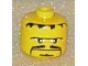 Gear No: bead006pb10  Name: Bead, Cylinder Large with Minifigure Head Pattern, Thin Moustache, Goatee, Connected Eyebrow