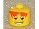 Lot ID: 296021333  Gear No: bead006pb11  Name: Bead, Cylinder Large with Minifigure Head Pattern, Orange Bangs, Wide Eyes, Freckles