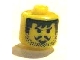 Lot ID: 334134602  Gear No: bead006pb14  Name: Bead, Cylinder Large with Minifigure Head Pattern, Moustache Smirk & Black Bangs, Striped Sideburns