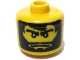 Lot ID: 323895556  Gear No: bead006pb33  Name: Bead, Cylinder Large with Minifigure Head Pattern, Black Beard and Hair