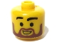 Gear No: bead006pb34  Name: Bead, Cylinder Large with Minifigure Head Pattern, Brown Beard and Black Eyebrows