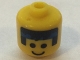 Gear No: bead006pb42  Name: Bead, Cylinder Large with Minifigure Head Pattern, Black Hair and Blue Headband