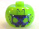 Gear No: bead003pb027  Name: Bead, Globular with Rectangular Blue Face and Hat Line Pattern