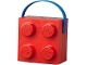 Gear No: 5711938023676  Name: Lunch Box, Brick 2 x 2 Red with Blue Handle