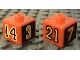 Gear No: bead004pb045  Name: Bead, Square with Numbers 3, 7, 14 and 21 Pattern