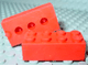 Gear No: eraser01  Name: Eraser, 2 x 4 Brick with 3 Holes on Bottom