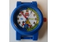 Gear No: bb1051ac01  Name: Watch Part, Case Analog - LEGO Logo and Minifigure, Yellow Hour Hand, Red Minute Hand, Blue Second Hand, Labelled Hands