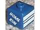 Gear No: bead004pb073  Name: Bead, Square with 'HOME RUN' , 'GRAND SLAM' and White Stripes Pattern (P1519)