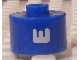 Gear No: bead029pb057  Name: Bead, Cylinder, Flat Edge with White 'E' Pattern