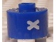 Gear No: bead029pb076  Name: Bead, Cylinder, Flat Edge with White 'X' Pattern